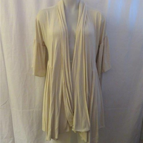 WOMENS RACHEL PALLEY CREAM CARDIGAN RUFFLED M - Picture 1 of 5